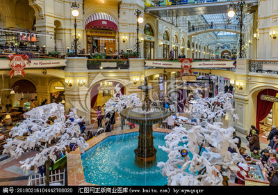莫斯科古姆百货商场 百年繁华与喷水池的浪漫交汇